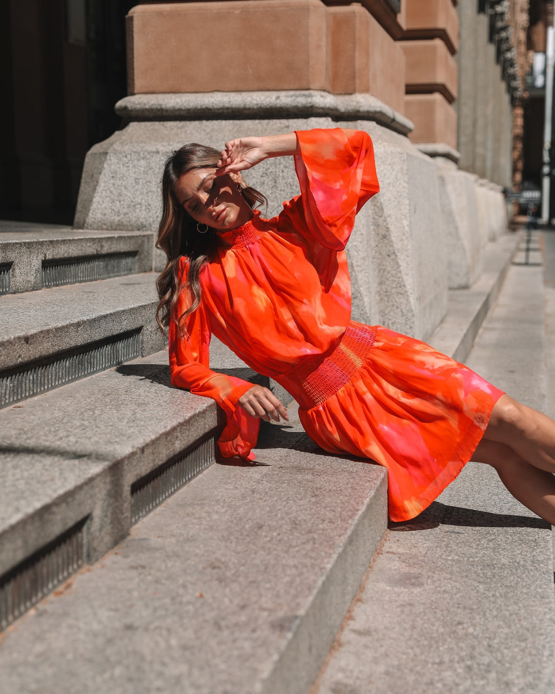 Amandine | Robe mini d'été à manches longues pour femme