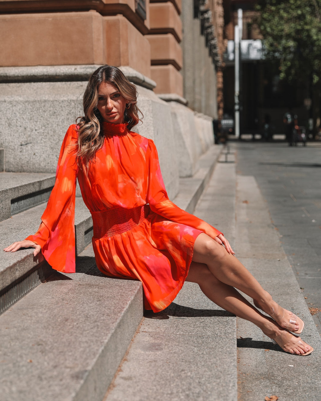 Amandine | Robe mini d'été à manches longues pour femme