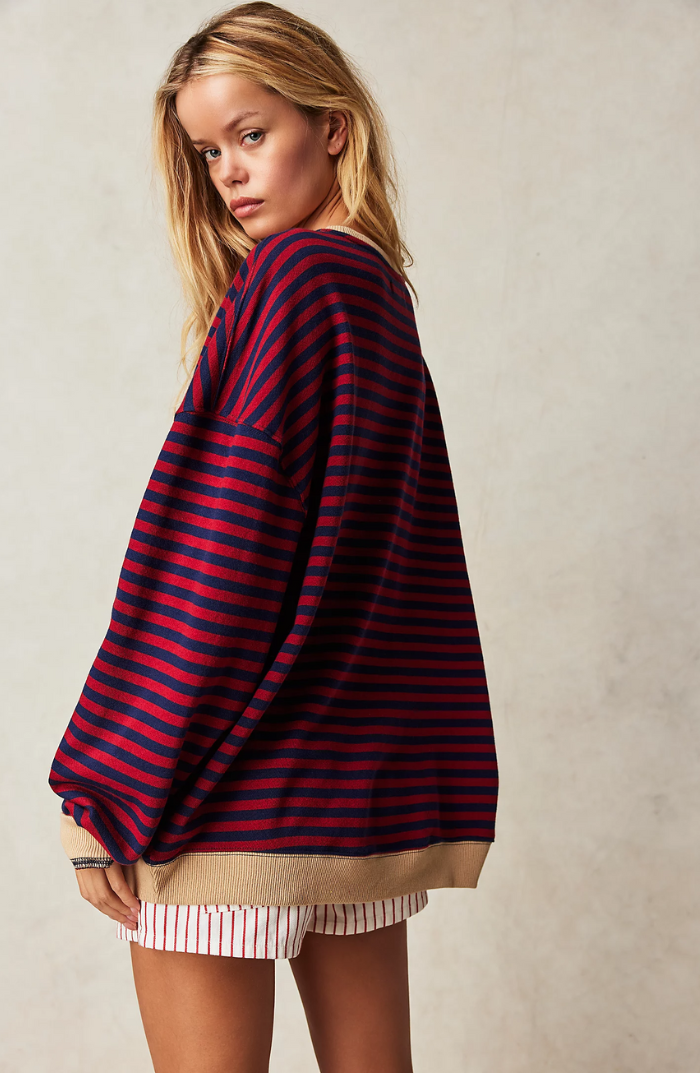 Sweat Rayé Loose | Coupe Confort & Esprit Weekender Coloré