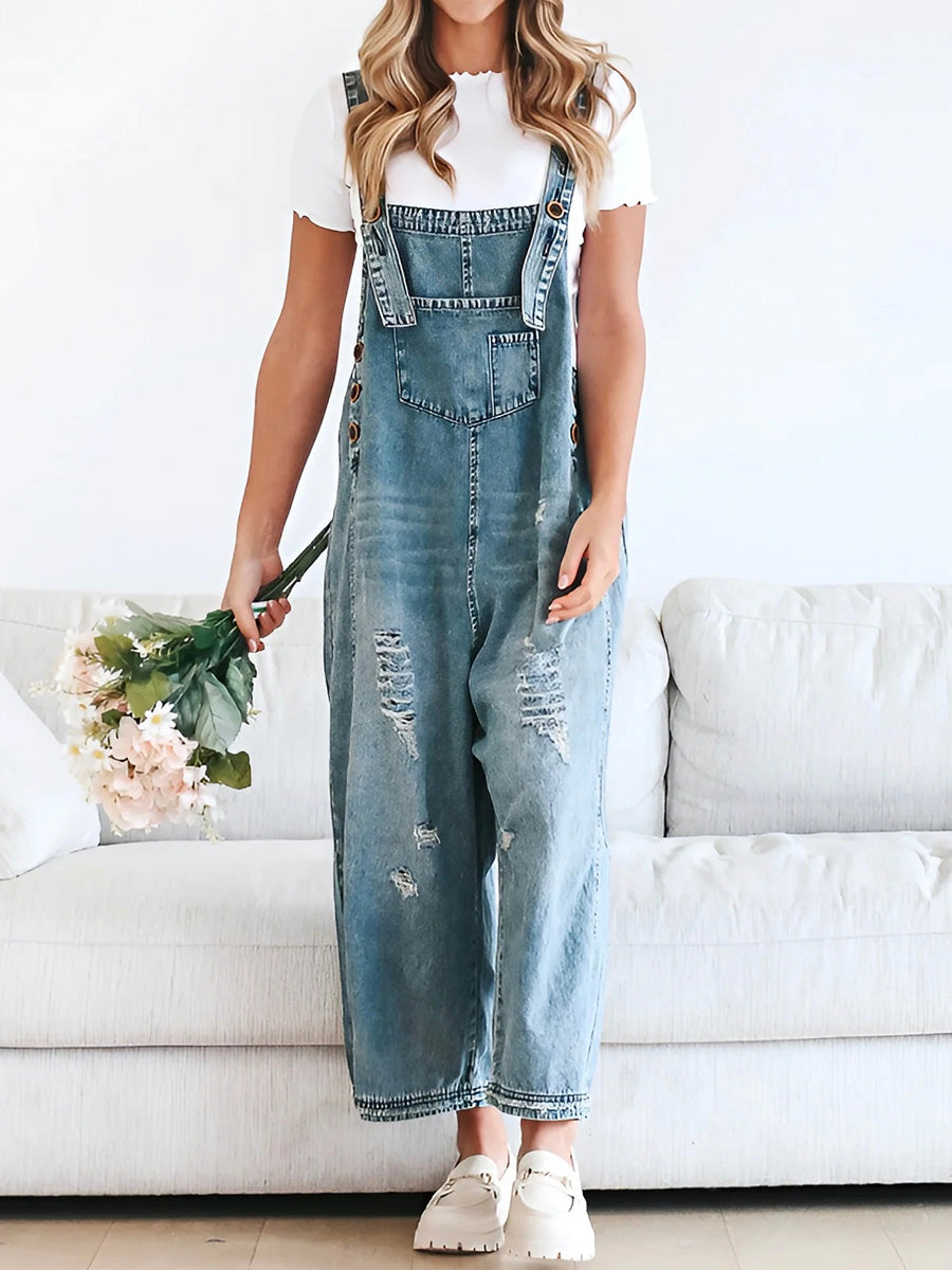 Salopette en Denim | Coupe Ample | Style Décontracté