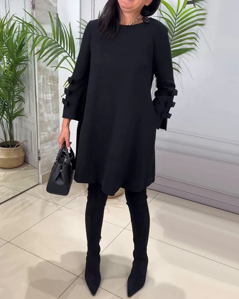 Robe Trapèze Élégante | Manches Volantées | Confort & Style