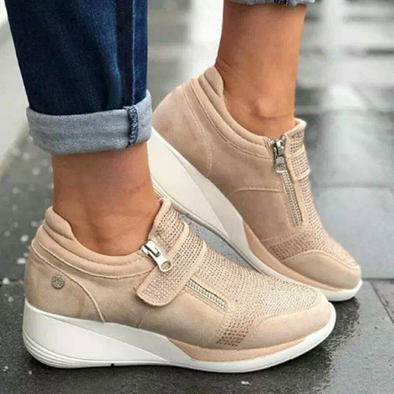Baskets Confort à Semelle Compensée | Modernes et Pratiques | Look Décontracté