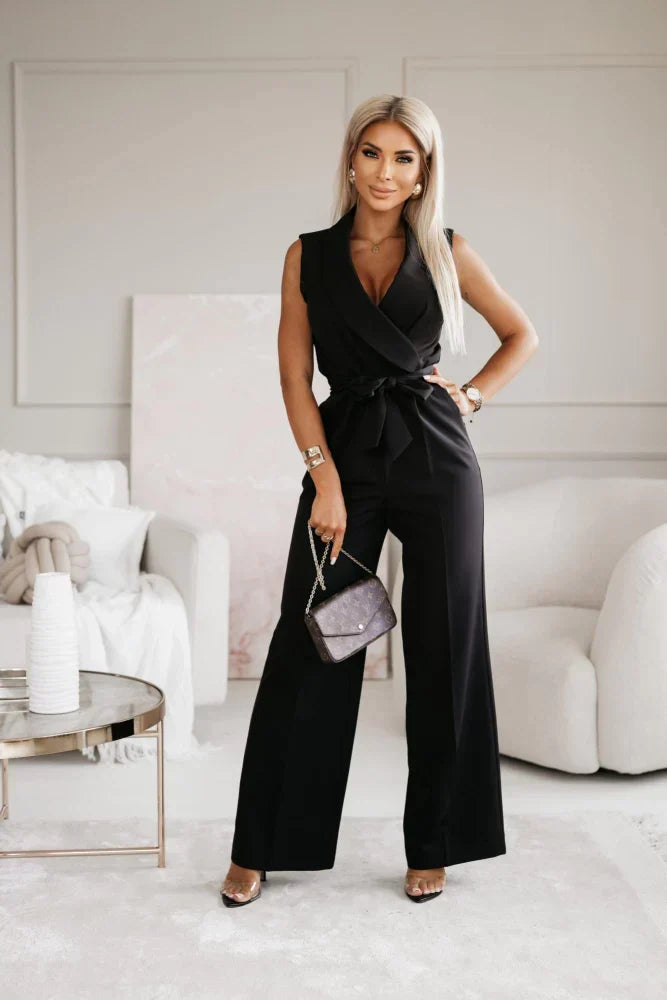 Combinaison Pantalon Élégante | Sans Manches et Fluide | Style Sophistiqué