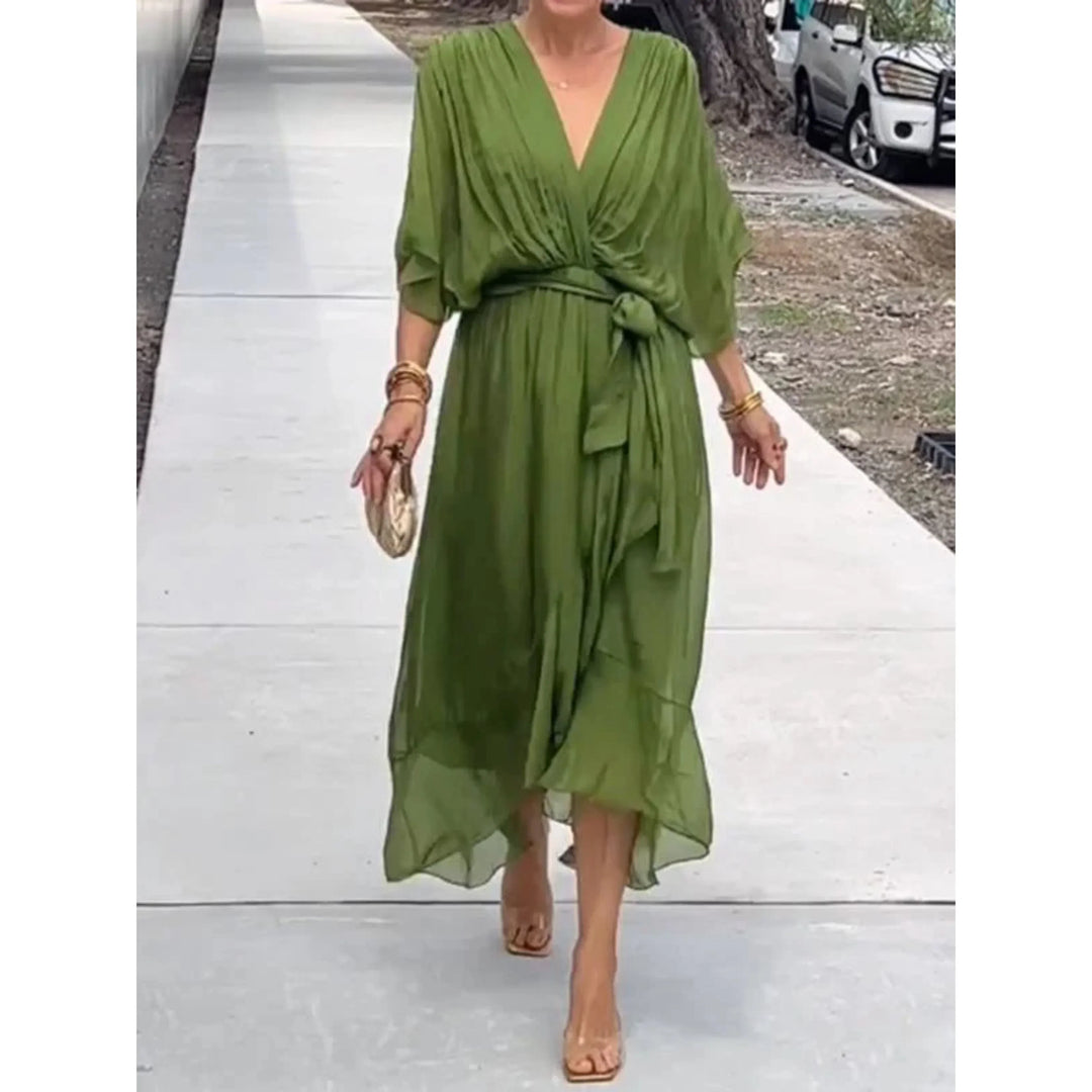 Demi | Robe en Mousseline avec Col en V pour Femme