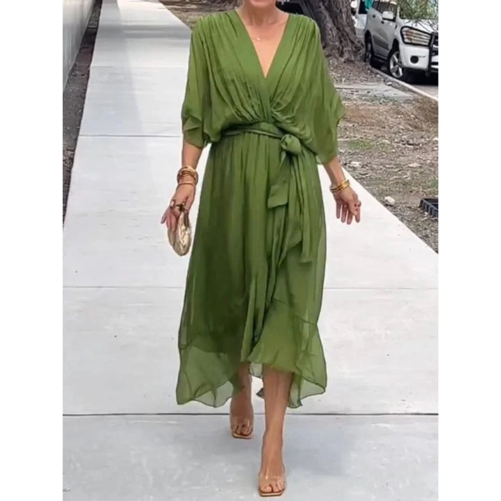 Demi | Robe en Mousseline avec Col en V pour Femme