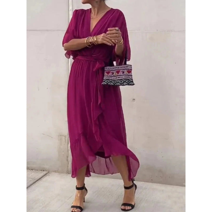 Demi | Robe en Mousseline avec Col en V pour Femme