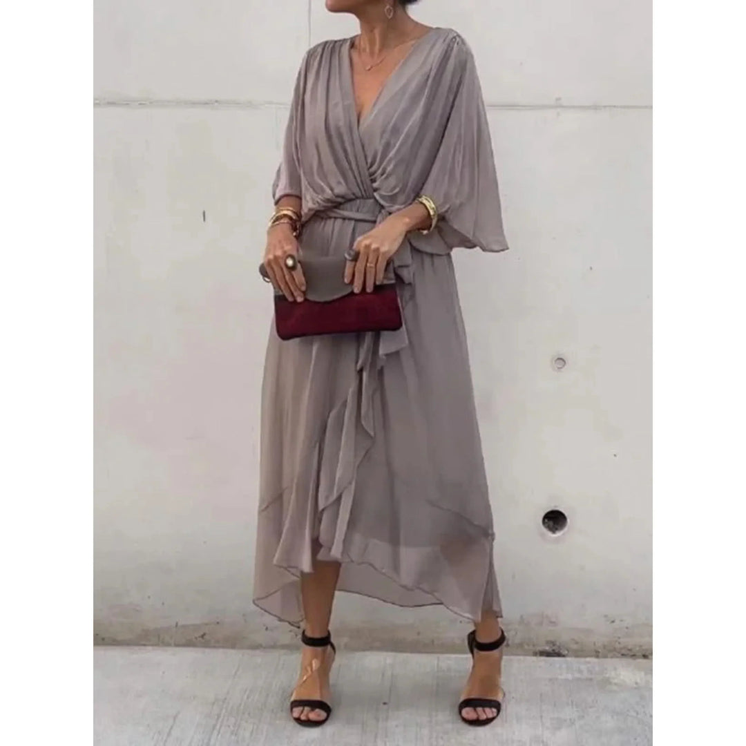 Demi | Robe en Mousseline avec Col en V pour Femme