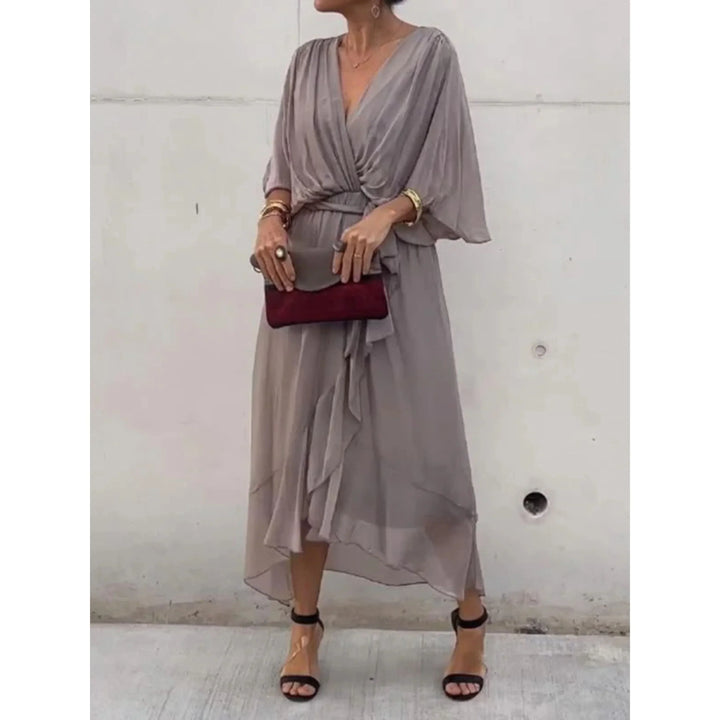 Demi | Robe en Mousseline avec Col en V pour Femme