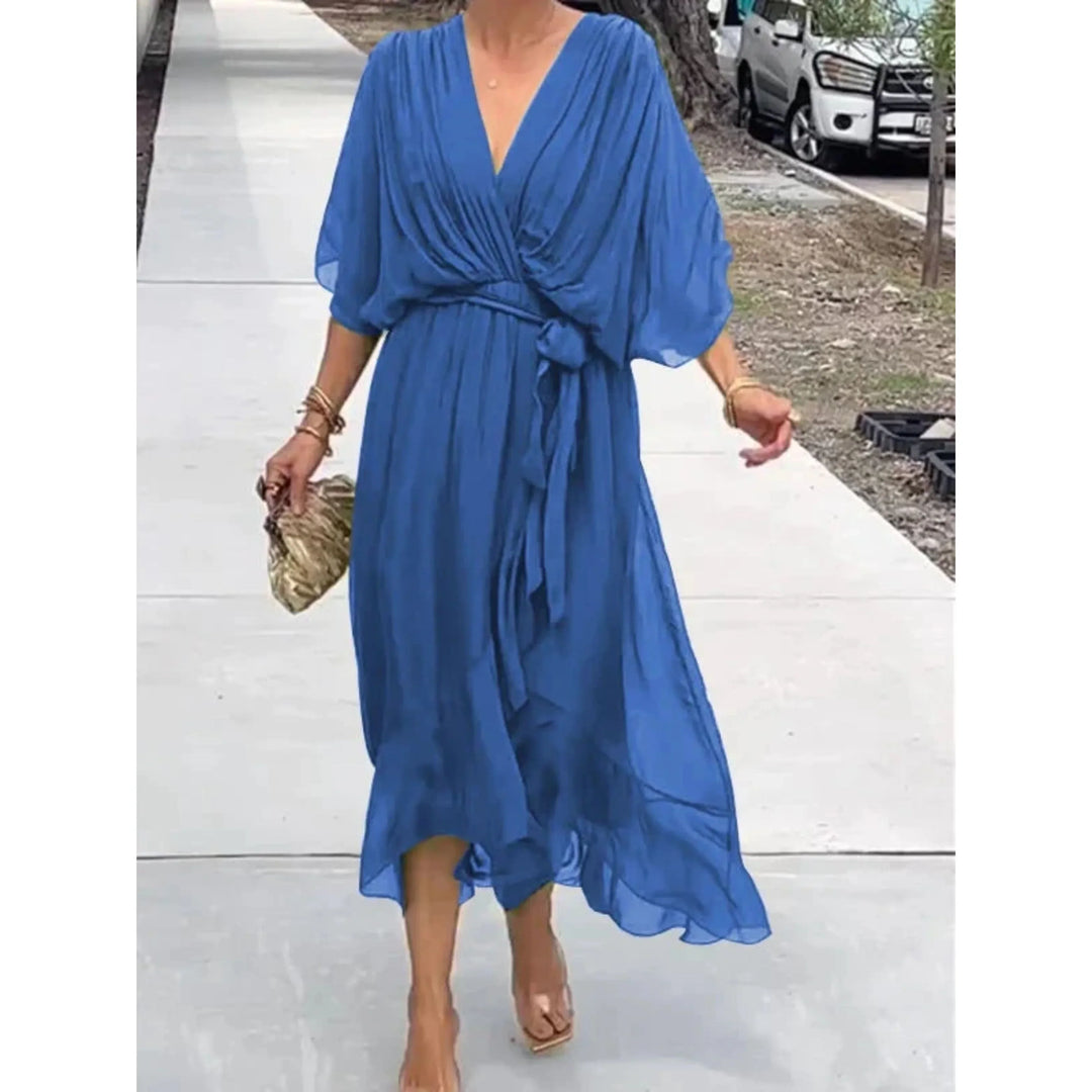Demi | Robe en Mousseline avec Col en V pour Femme