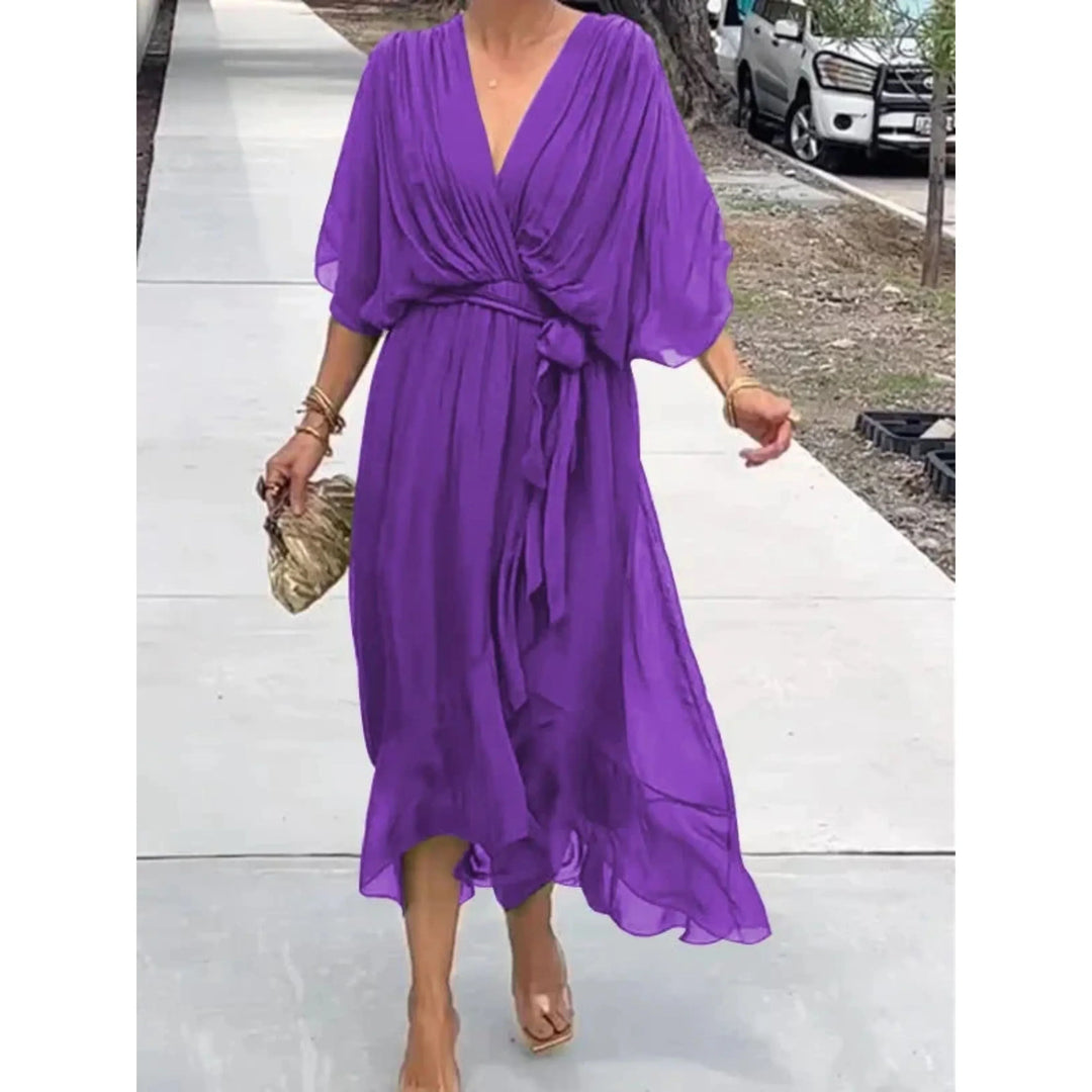 Demi | Robe en Mousseline avec Col en V pour Femme