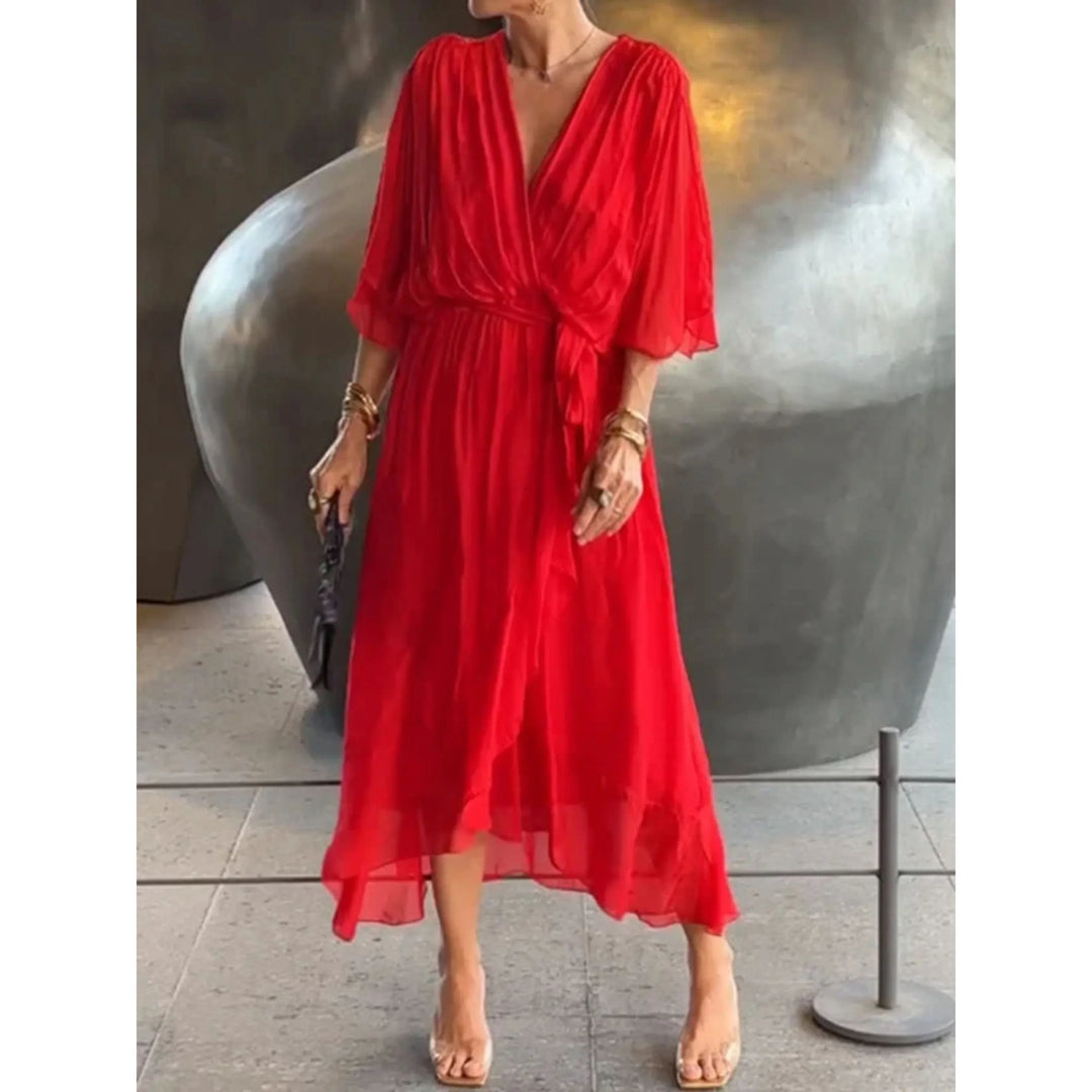 Demi | Robe en Mousseline avec Col en V pour Femme