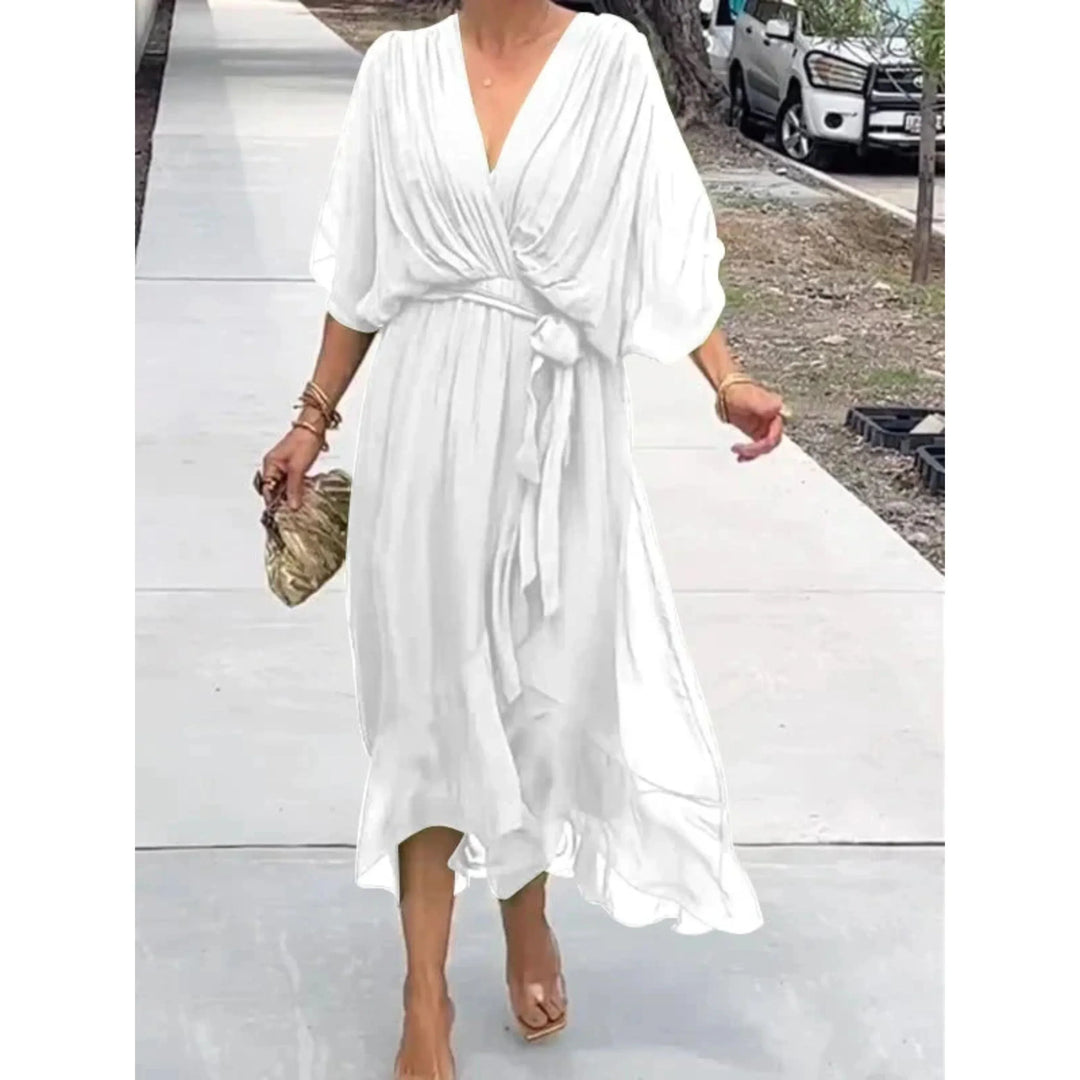 Demi | Robe en Mousseline avec Col en V pour Femme