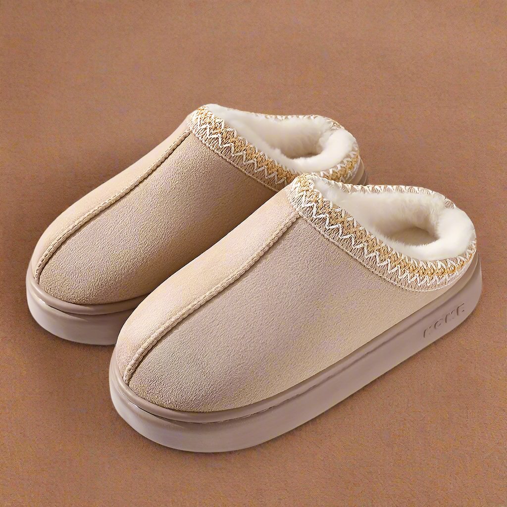 Chaussons Doublés en Fourrure | Confort et Chaleur | Semelle Antidérapante