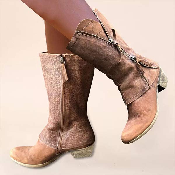 Bottines en Cuir Vintage | Élégance Rustique | Look Western