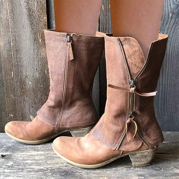 Bottines en Cuir Vintage | Élégance Rustique | Look Western