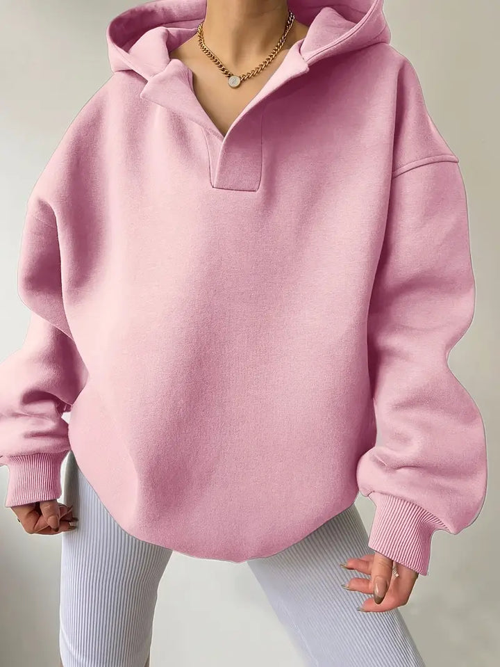 Sweat À Capuche Uni Pour Femmes | Ample À Manches Longues Automne/Hiver