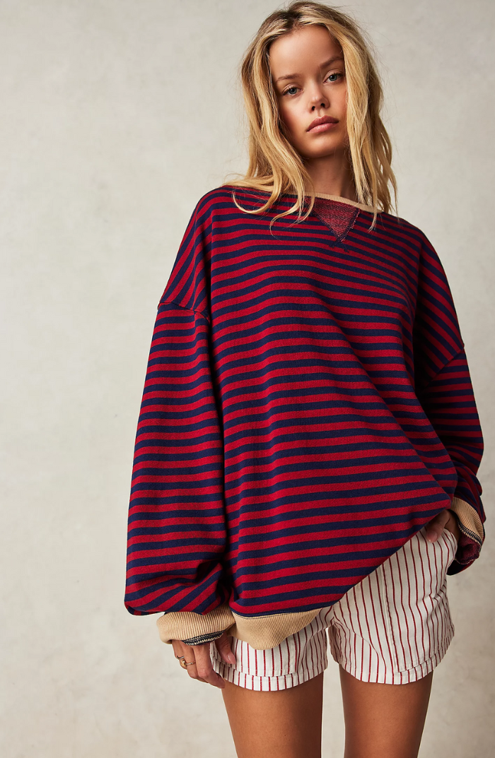 Sweat Rayé Loose | Coupe Confort & Esprit Weekender Coloré
