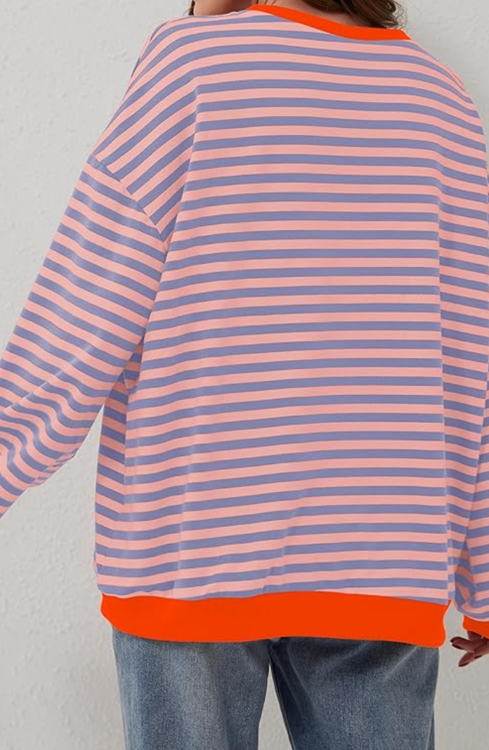 Sweat Rayé Loose | Coupe Confort & Esprit Weekender Coloré