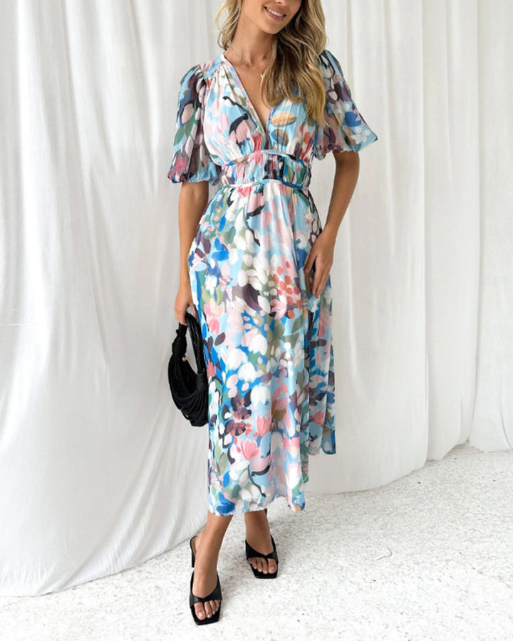 Robe Midi Fleurie Nysa – Style Bohème & Coupe Fluide