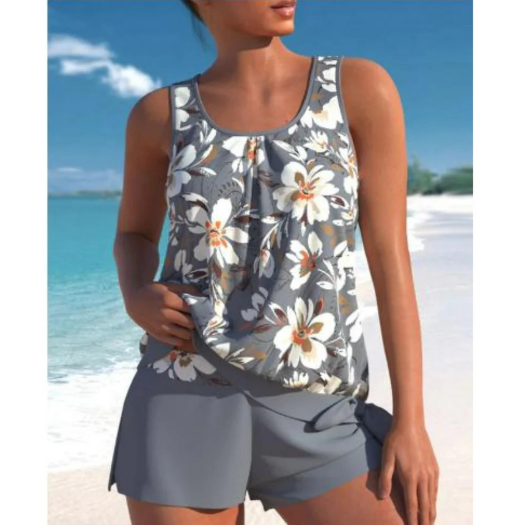 Ellah | Tankini Fleuri avec Short Assorti pour Femme