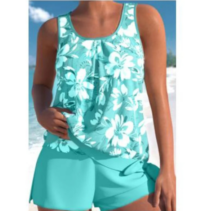 Ellah | Tankini Fleuri avec Short Assorti pour Femme
