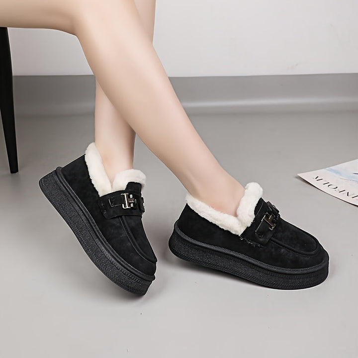 Mocassins Doublés en Fausse Fourrure | Élégants et Confortables | Semelle