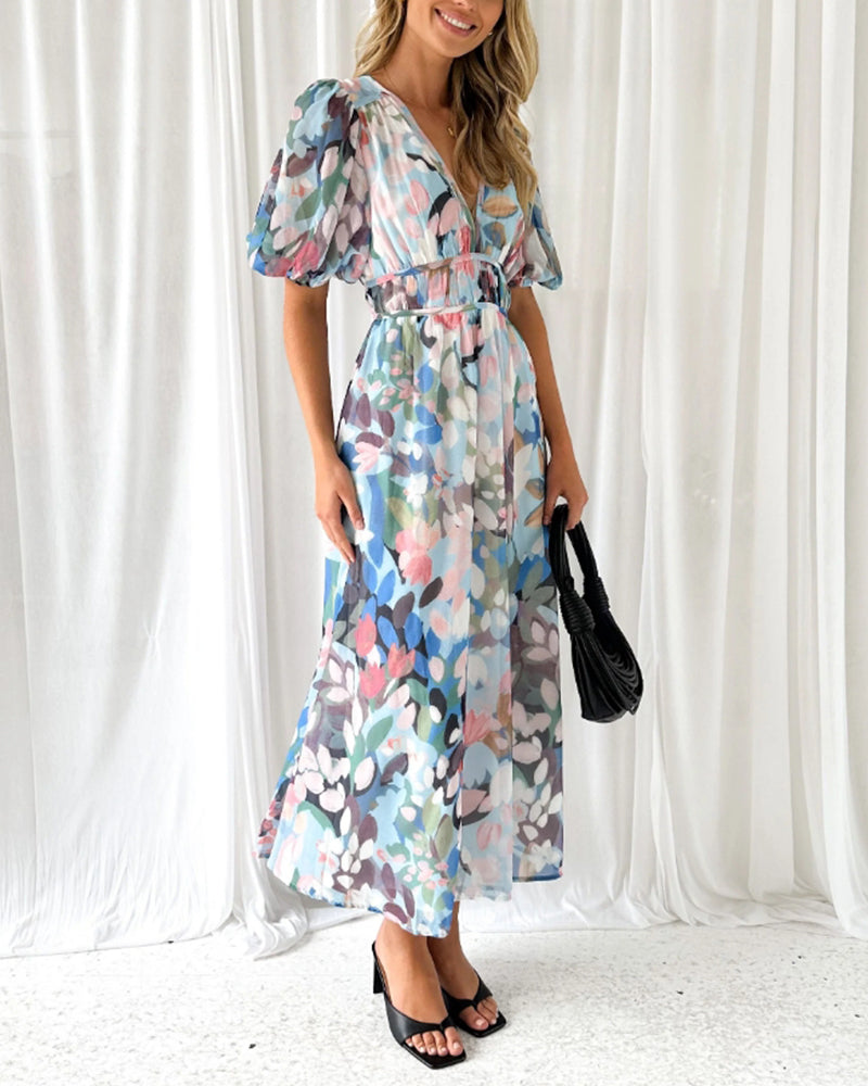 Robe Midi Fleurie Nysa – Style Bohème & Coupe Fluide
