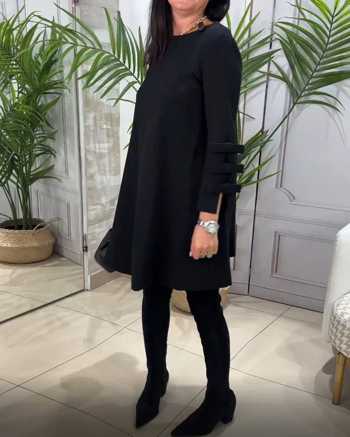 Robe Trapèze Élégante | Manches Volantées | Confort & Style