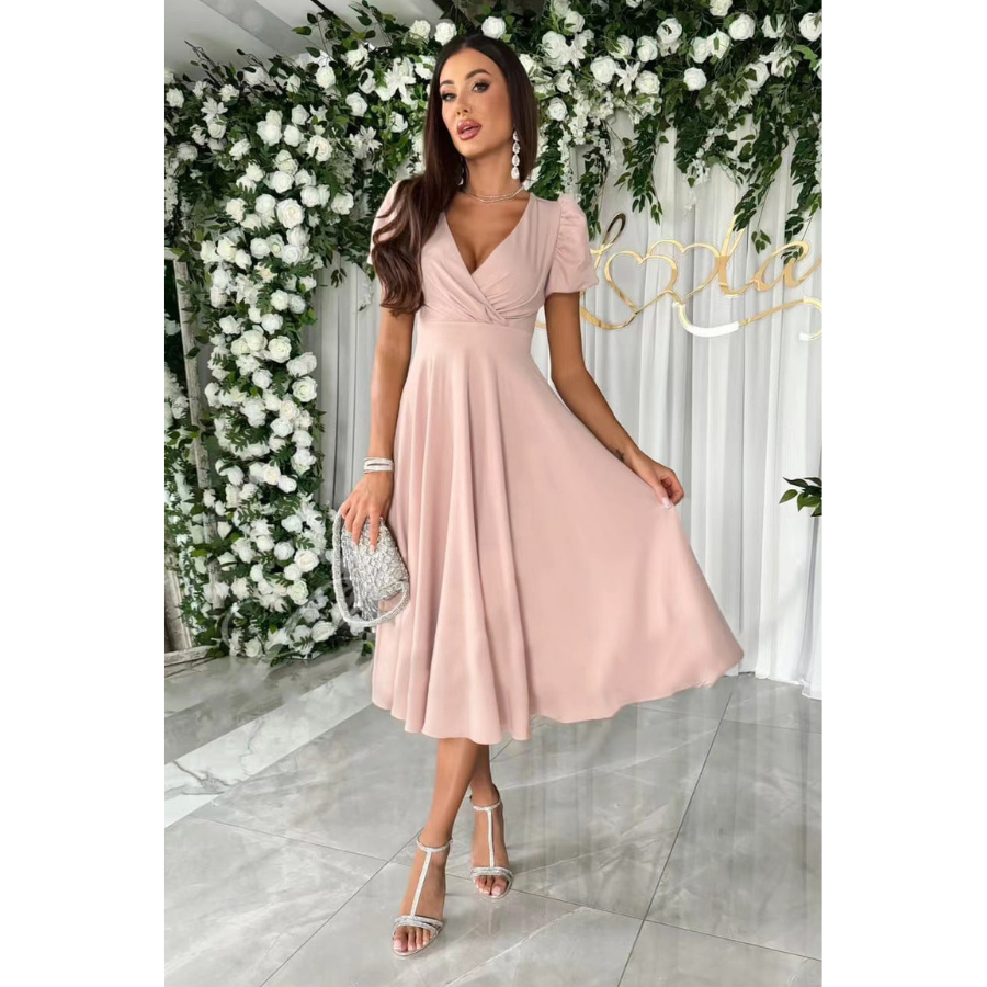 Edvig | Robe Évasée Imprimée avec Manches Longues pour Femmes