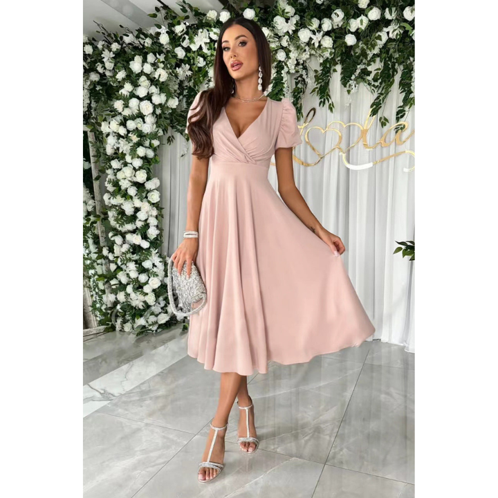 Edvig | Robe Évasée Imprimée avec Manches Longues pour Femmes