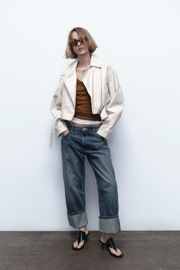 Veste Courte en Similicuir | Style Audacieux & Moderne | Coupe Ajustée