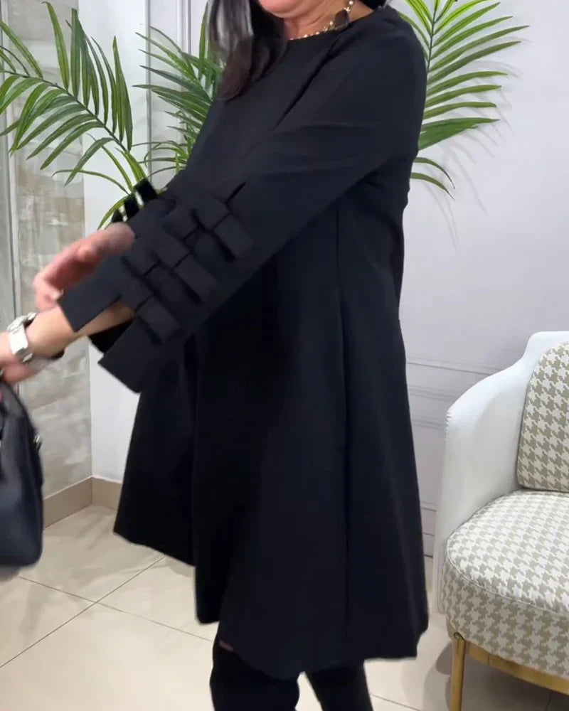 Robe Trapèze Élégante | Manches Volantées | Confort & Style