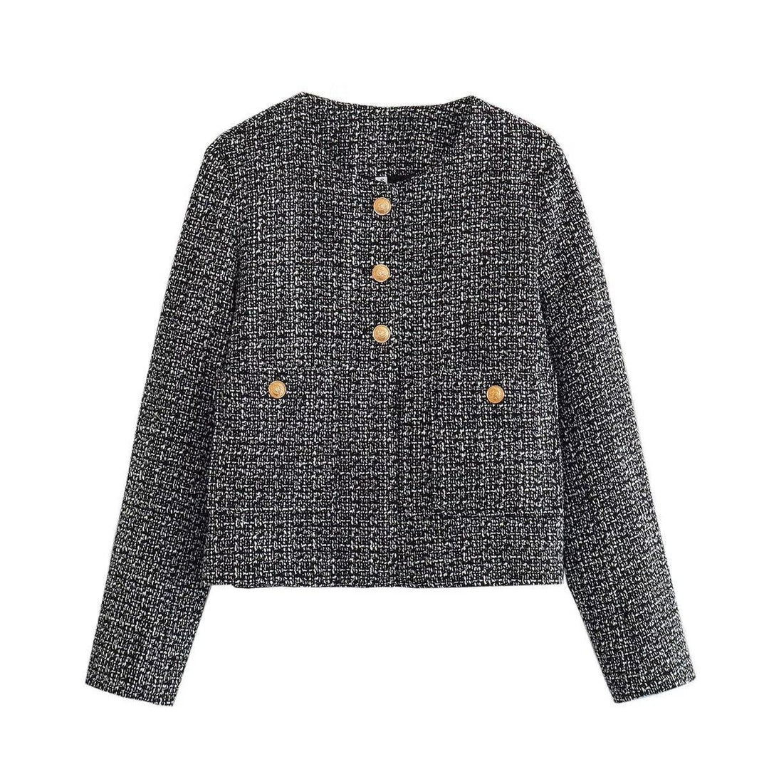 Veste Courte à Boutons Dorés | Élégante et Moderne | Coupe Structurée