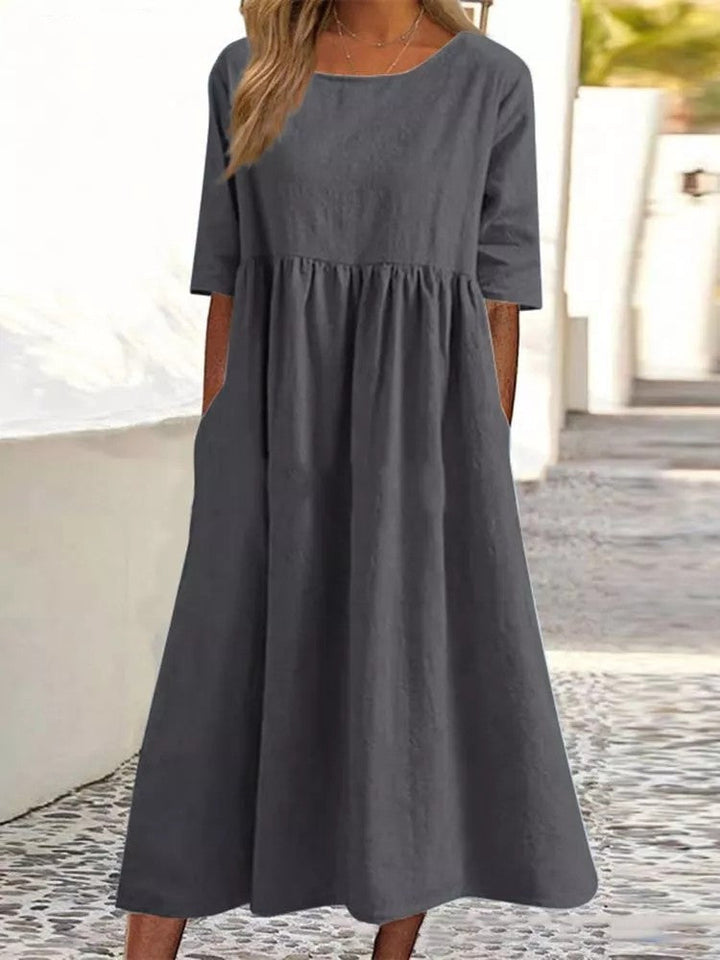 Robe Midi Décontractée | Coton Respirant | Coupe Ample et Chic