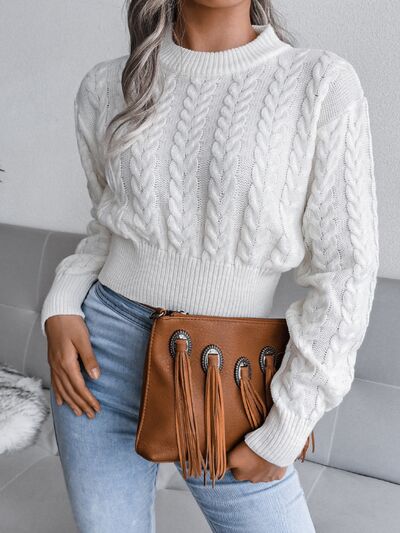 Pull Tricoté À Col Rond Pour Femmes – Tricot Indispensable Automne/Hiver
