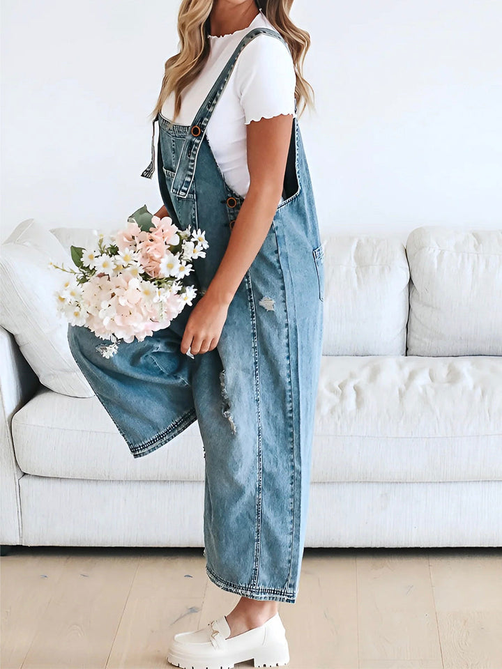 Salopette en Denim | Coupe Ample | Style Décontracté