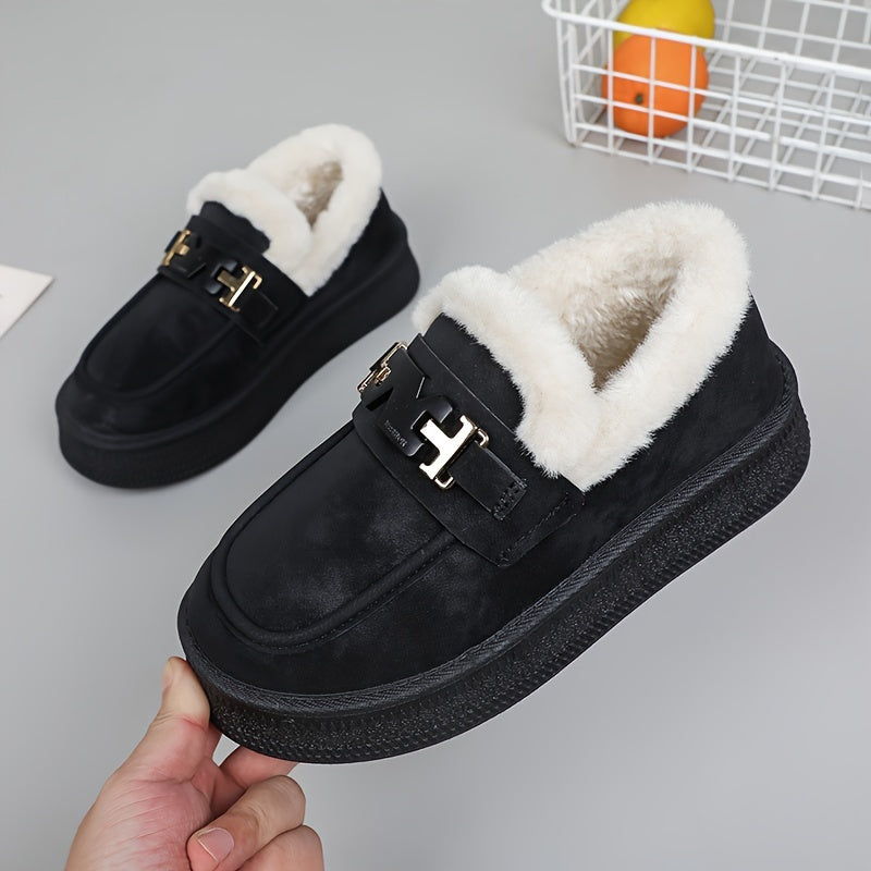 Mocassins Doublés en Fausse Fourrure | Élégants et Confortables | Semelle