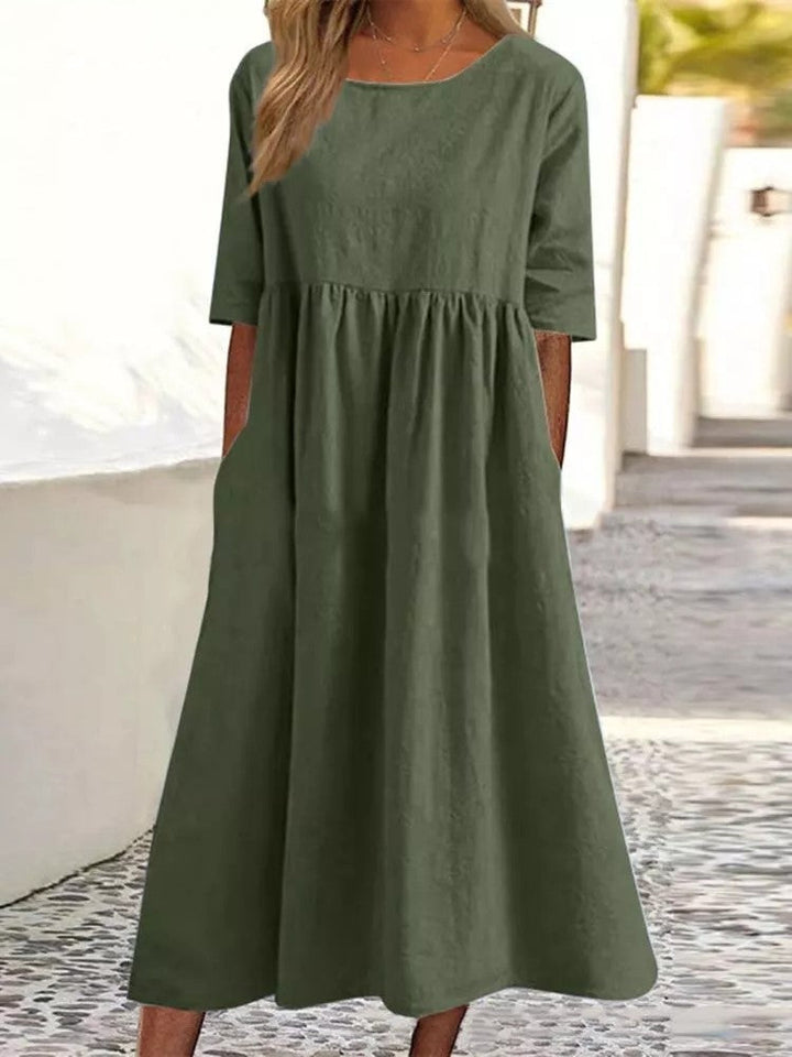 Robe Midi Décontractée | Coton Respirant | Coupe Ample et Chic