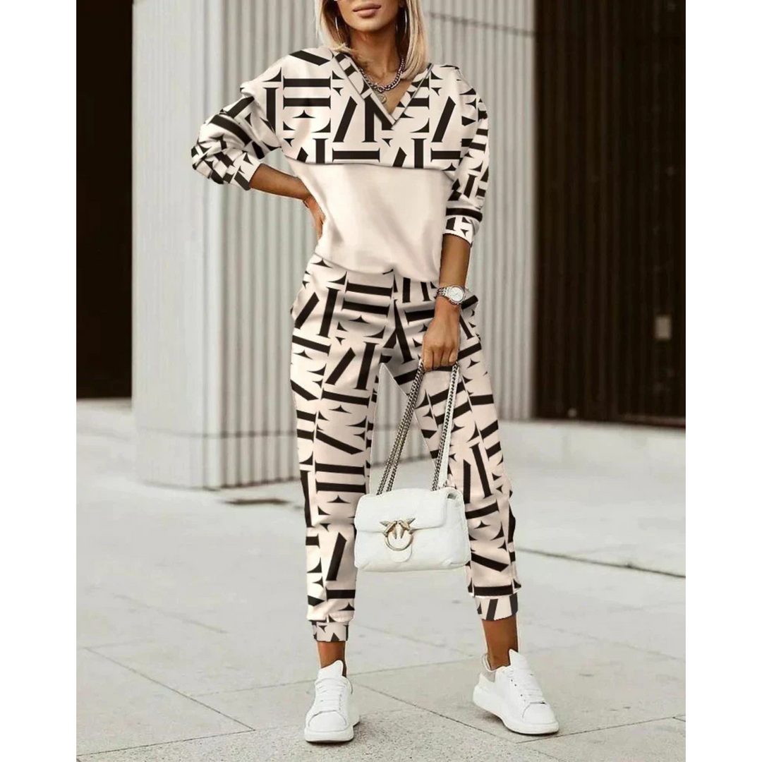 Lily | Ensemble de jogging géométrique moderne pour femmes
