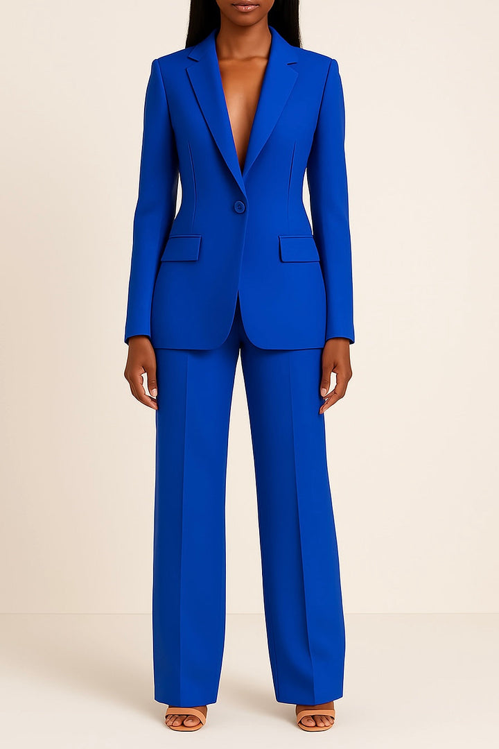 Prestigia | Ensemble Tailleur Veste Cintrée Pantalon Large Élégant Chic Cérémonie Pour Femme
