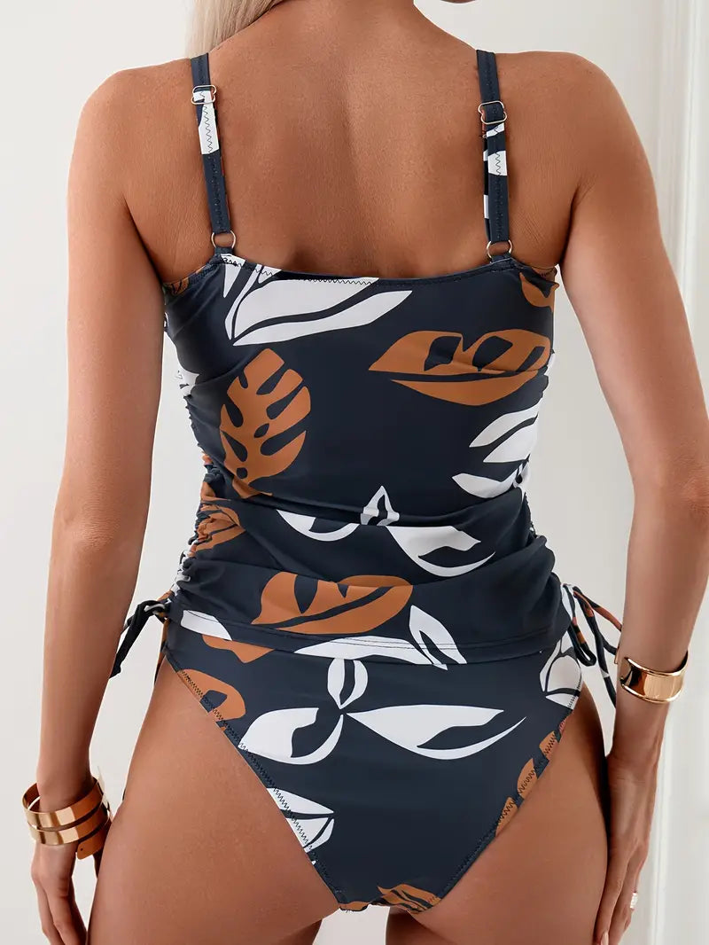 Abina | Tankini tropical avec culotte taille haute pour femmes