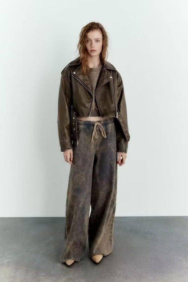 Veste Biker Cuir | Cuir | Style Rock et Moderne