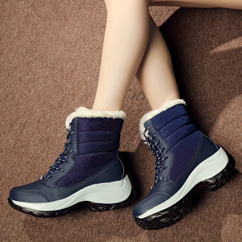 Bottines Hivernales Imperméables | Doublure en Fausse Fourrure | Confort et Stabilité