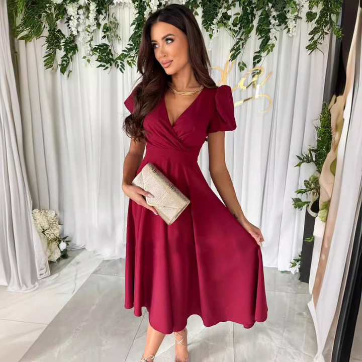 Edvig | Robe Évasée Imprimée avec Manches Longues pour Femmes