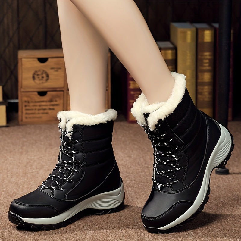 Bottines Hivernales Imperméables | Doublure en Fausse Fourrure | Confort et Stabilité