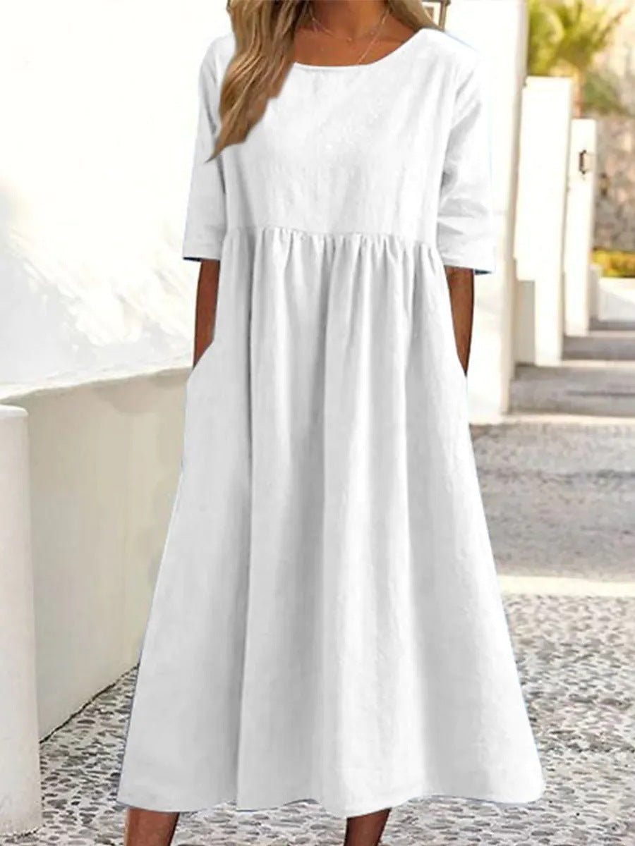 Robe Midi Décontractée | Coton Respirant | Coupe Ample et Chic