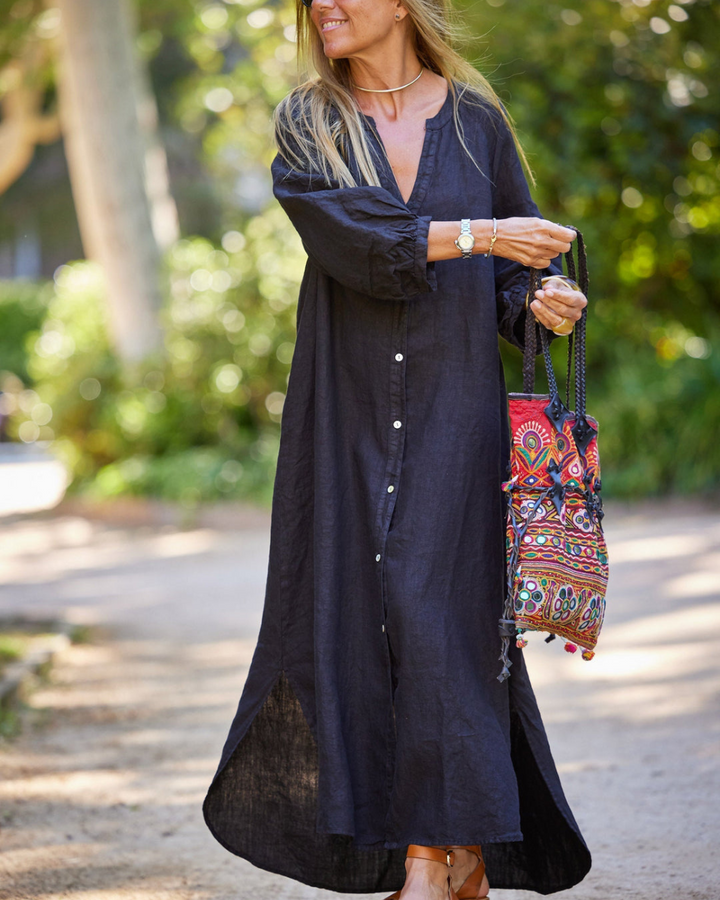 Robe Longue Détente Riviera – Coupe Fluide & Légèreté d’Été
