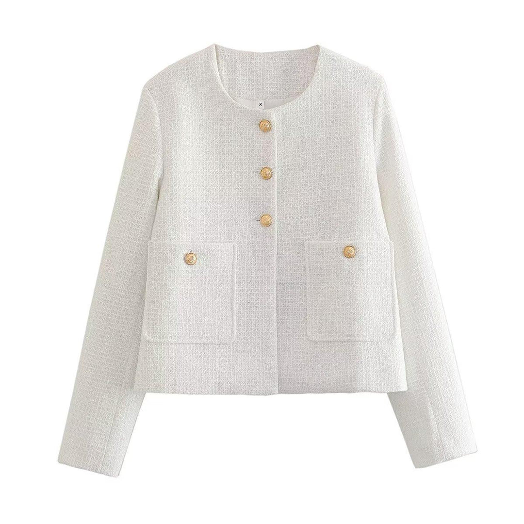 Veste Courte à Boutons Dorés | Élégante et Moderne | Coupe Structurée