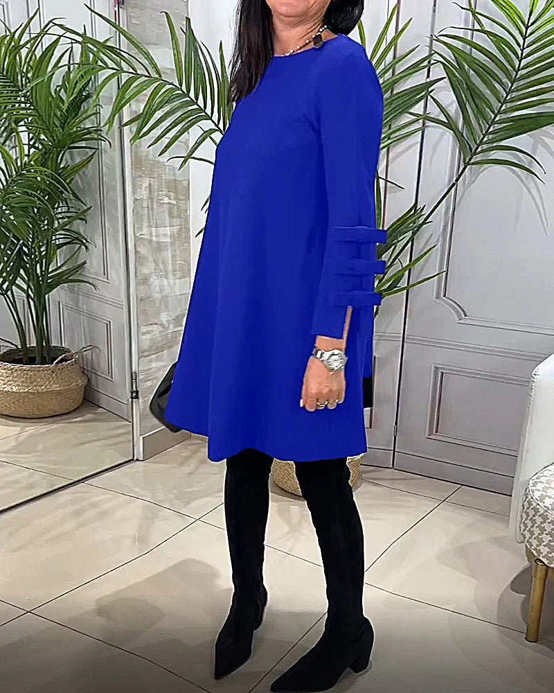 Robe Trapèze Élégante | Manches Volantées | Confort & Style
