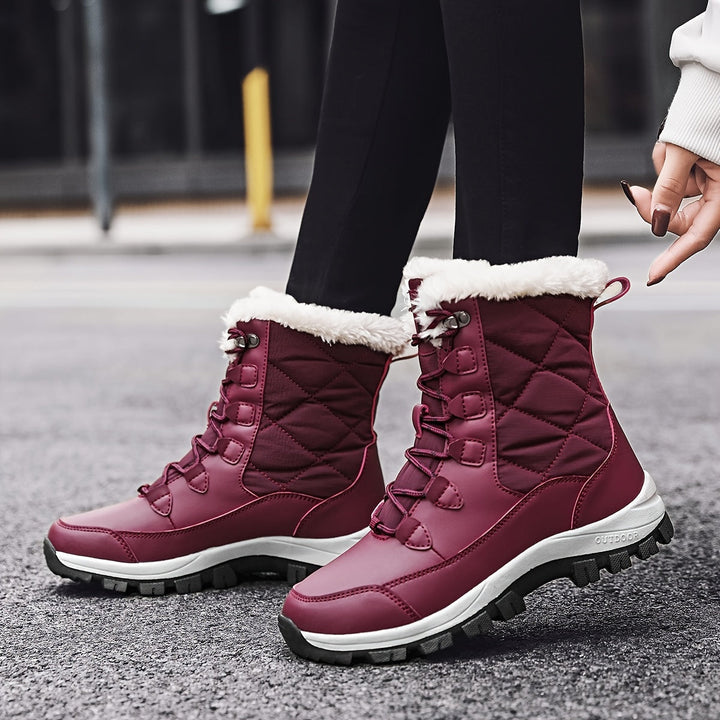 Bottines Hivernales Imperméables | Doublées en Fausse Fourrure | Adhérence et Chaleur